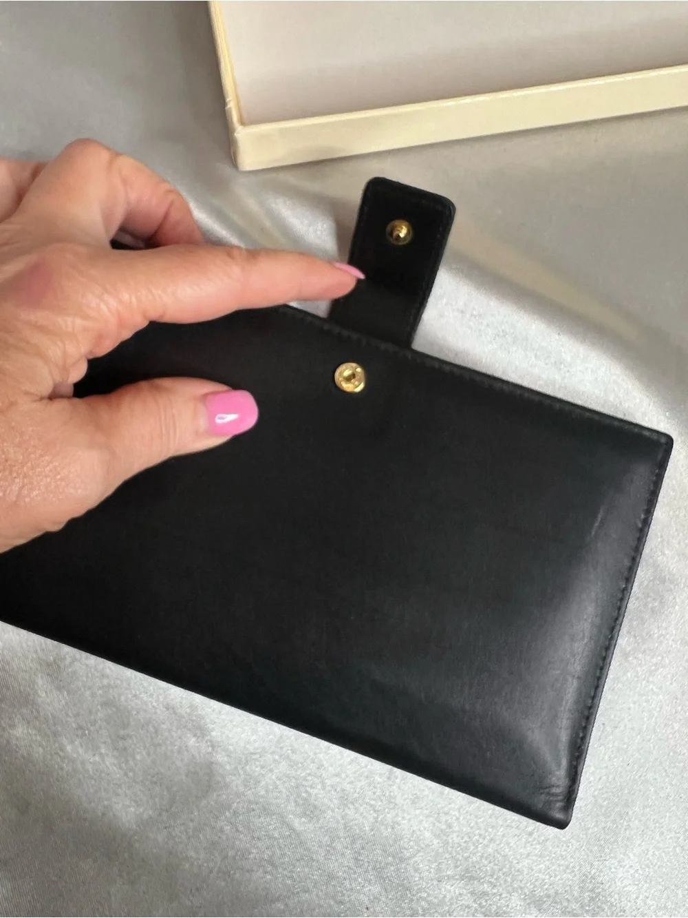 Vintage DOPPLER Collection Black leather Passport Travel Wallet Organizer-NIB